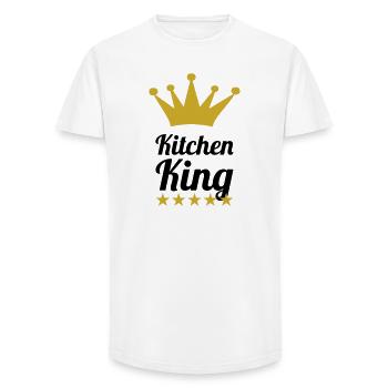 The King of Cooking - Long Fit Men's T-Shirt - white - Front - AI Model Male 185 light (185cm)