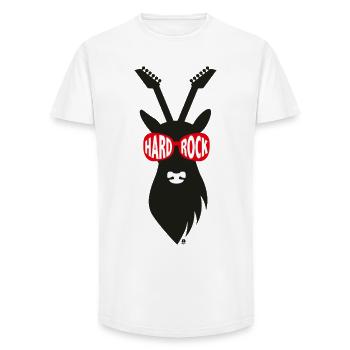 Rocker Deer avec bois de guitare - Noir - T-shirt coupe longue homme - blanc - Devant - AI Model Male 185 light (185cm)