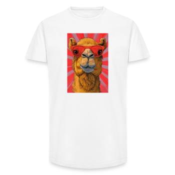 camel - Long Fit Men's T-Shirt - white - Front - AI Model Male 185 light (185cm)