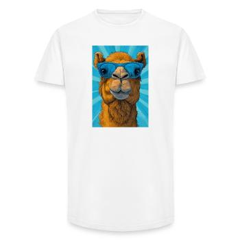 camel - Long Fit Men's T-Shirt - white - Front - AI Model Male 185 light (185cm)