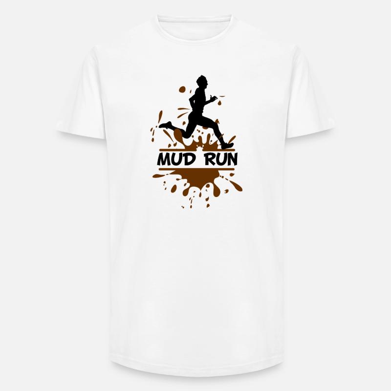 Mud Run Man – Modder Runner - Long Fit Männer T-Shirt - Weiß