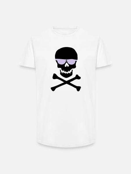 Piratl_mit_brille - T-shirt coupe longue homme - blanc