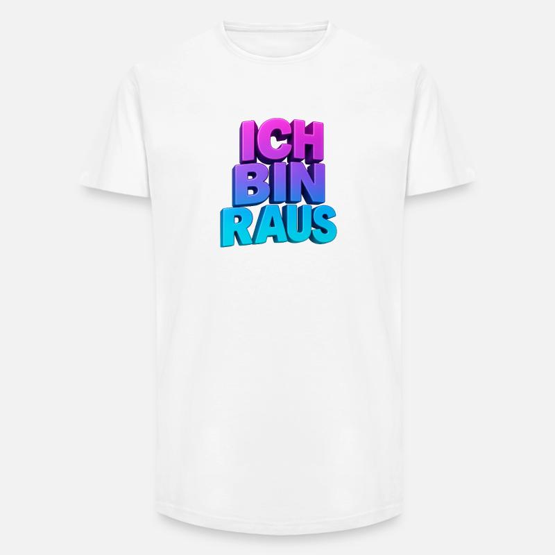 Ich Bin Raus 3D Gradient - Long Fit Männer T-Shirt - Weiß