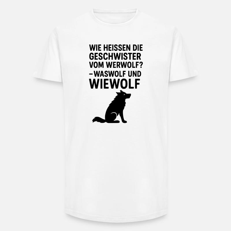 werwolf witziger spruch kinder grundschule - Long Fit Männer T-Shirt - Weiß