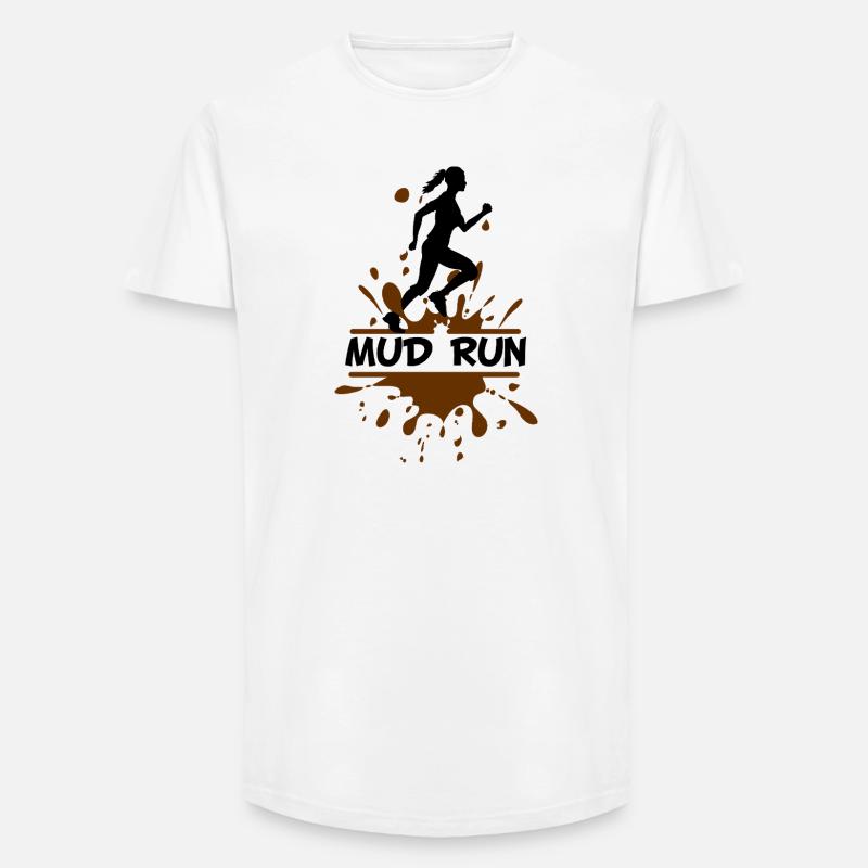 Mud Run Woman – Modder Runner - Long Fit Männer T-Shirt - Weiß
