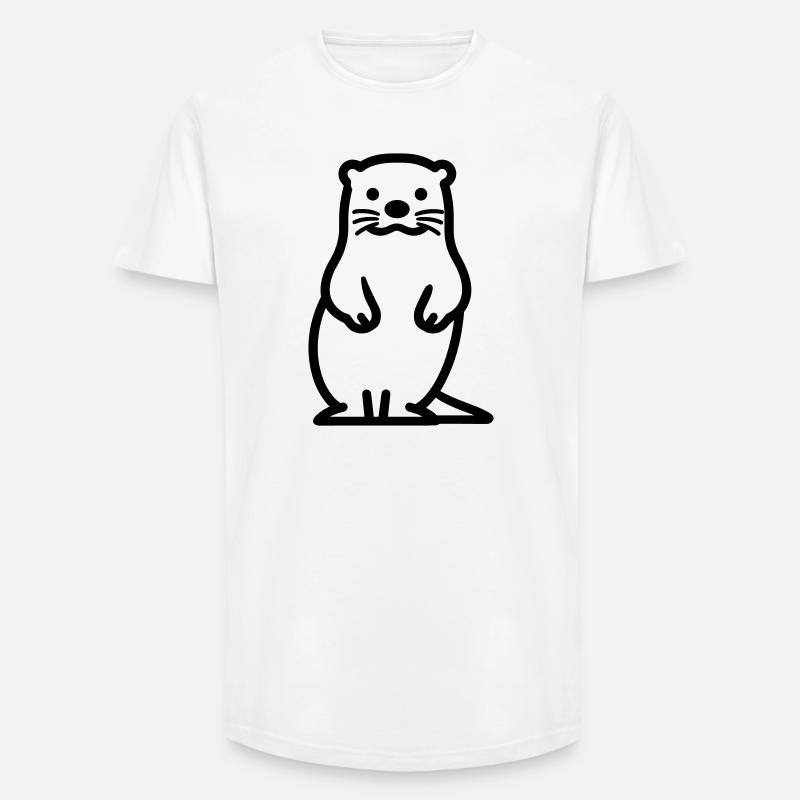 Otter - Long Fit Männer T-Shirt - Weiß