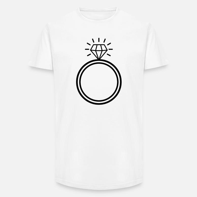 Diamantring - Long Fit Männer T-Shirt - Weiß