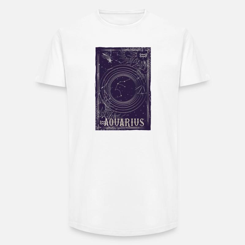 Wassermann Sternbild Ring Nachthimmel - Long Fit Männer T-Shirt - Weiß