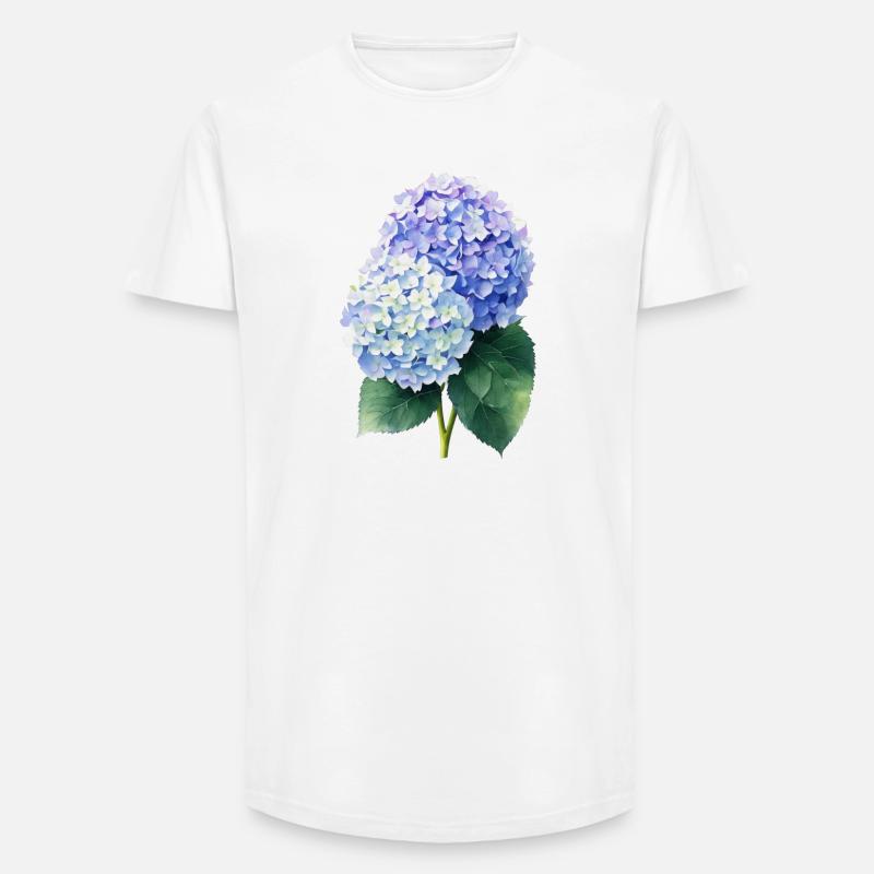 Hydrangea - Long Fit Men's T-Shirt - white