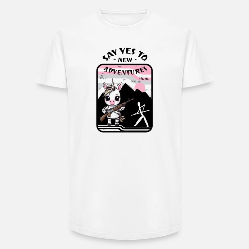 Zebra Einhorn - Long Fit Männer T-Shirt - Weiß