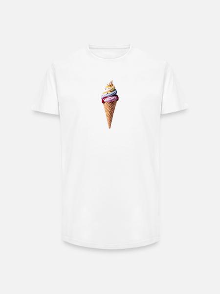 ize cream - Long Fit Männer T-Shirt - Weiß
