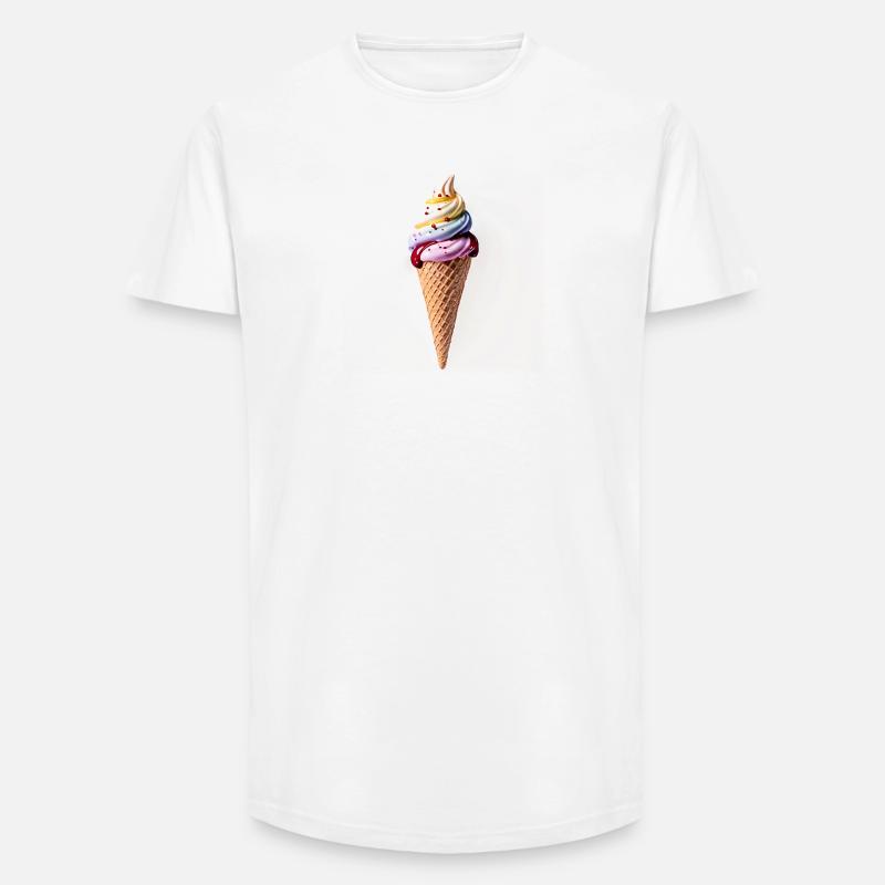 ize cream - Long Fit Männer T-Shirt - Weiß