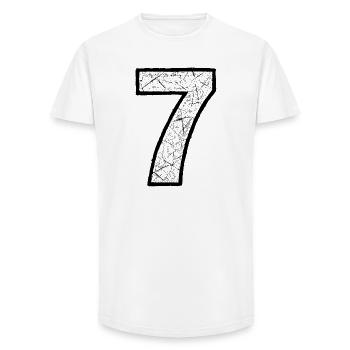 Cracked Seven Digit Pattern - Long Fit Men's T-Shirt - white - Front - AI Model Male 185 light (185cm)