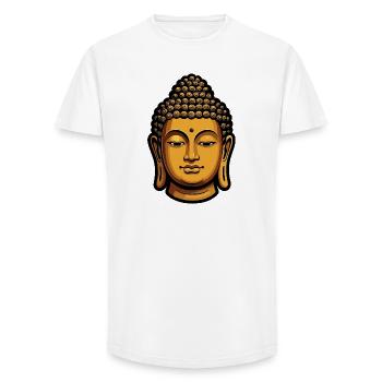 Golden Buddha Meditation Aura - Long Fit Men's T-Shirt - white - Front - AI Model Male 185 light (185cm)