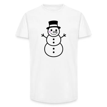 Frecher Schneemann mit Zylinder | Winter - Long Fit Männer T-Shirt - Weiß - Vorne - AI Model Male 185 light (185cm)