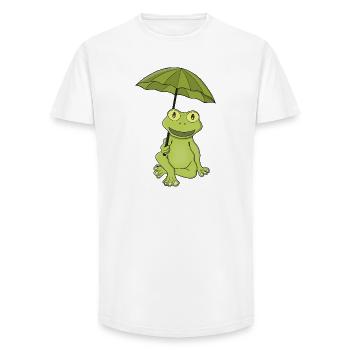 Green Frog Under Umbrella - Long Fit Men's T-Shirt - white - Front - AI Model Male 185 light (185cm)
