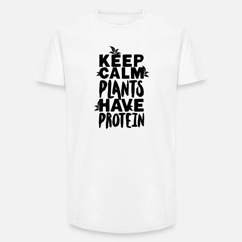 Keep calm plants have protein - Long Fit Männer T-Shirt - Weiß