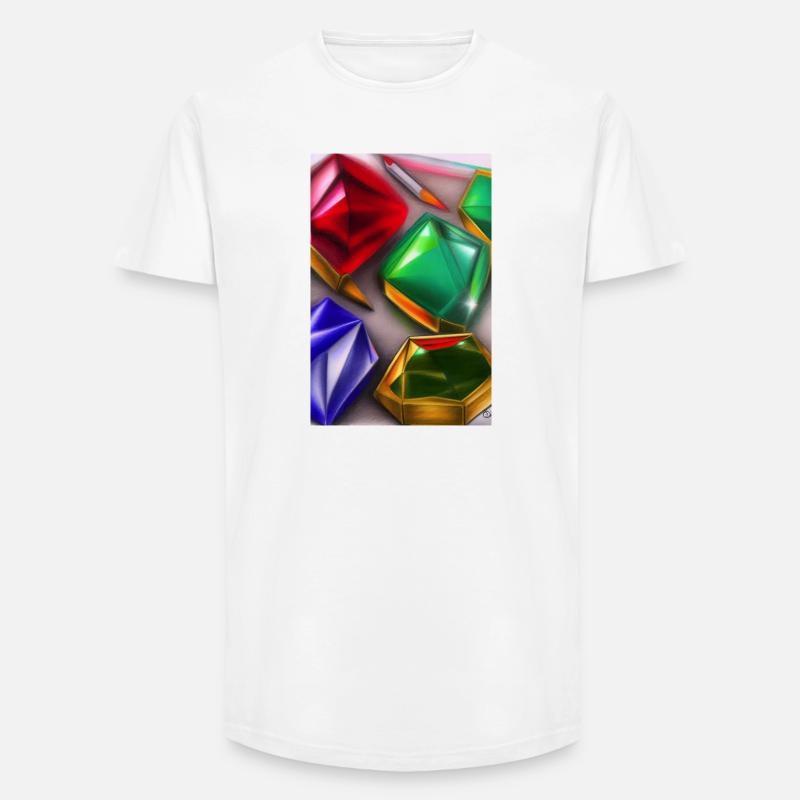 Edelsteine - Long Fit Männer T-Shirt - Weiß