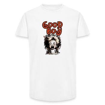 Good Boy - Long Fit Men's T-Shirt - white - Front - AI Model Male 185 light (185cm)