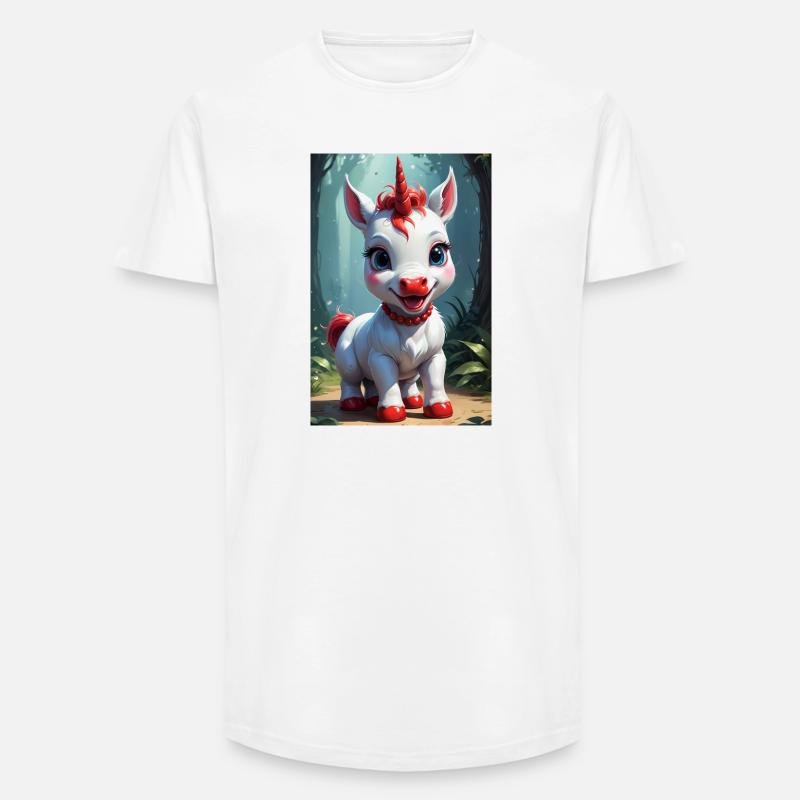 Süßes Einhorn - Long Fit Männer T-Shirt - Weiß