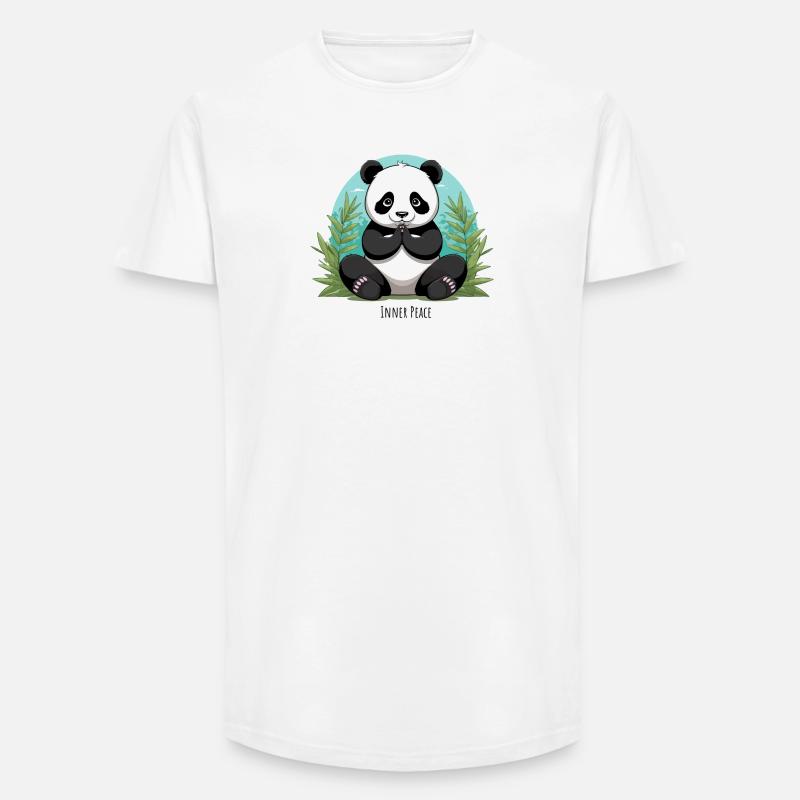 Inner Peace – Meditierender Panda - Long Fit Männer T-Shirt - Weiß