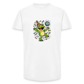 Grenouille de fête - T-shirt coupe longue homme - blanc - Devant - AI Model Male 185 light (185cm)
