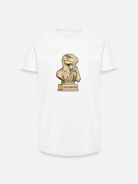 Philosoraptor - Long Fit Männer T-Shirt - Weiß