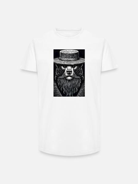 The Silent Grizzly - Long Fit Men's T-Shirt - white