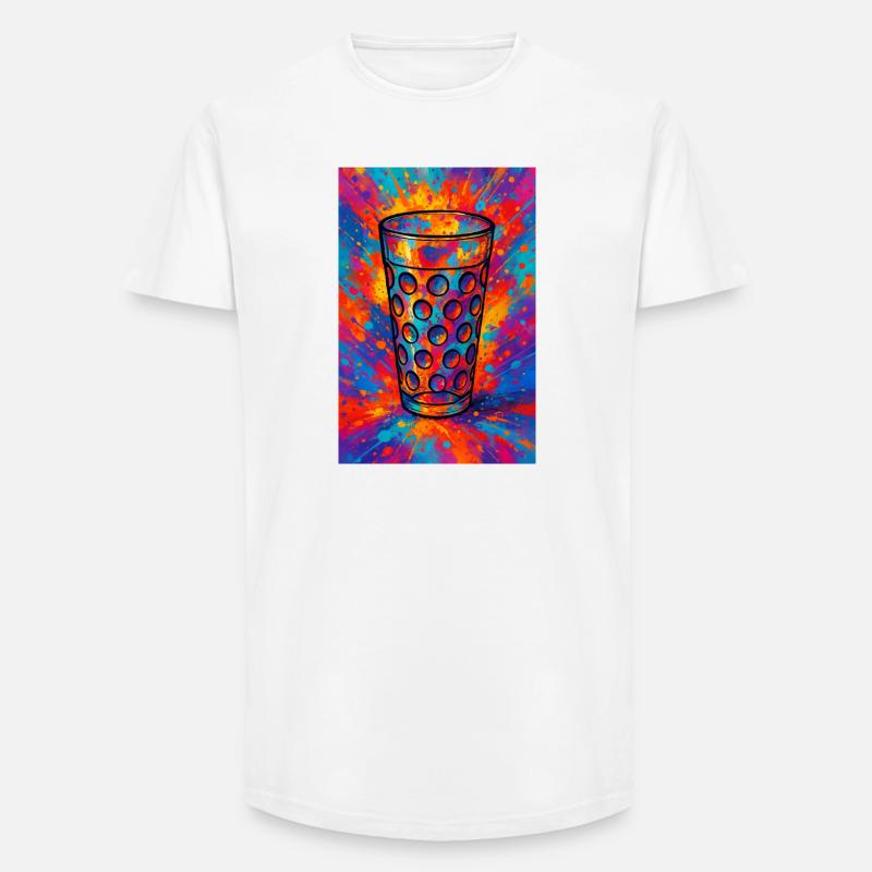 Dubbeglas Explosion - Long Fit Männer T-Shirt - Weiß