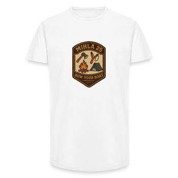 Mihla 2025 - Long Fit Männer T-Shirt - Weiß - Vorne - AI Model Male 185 light (185cm)