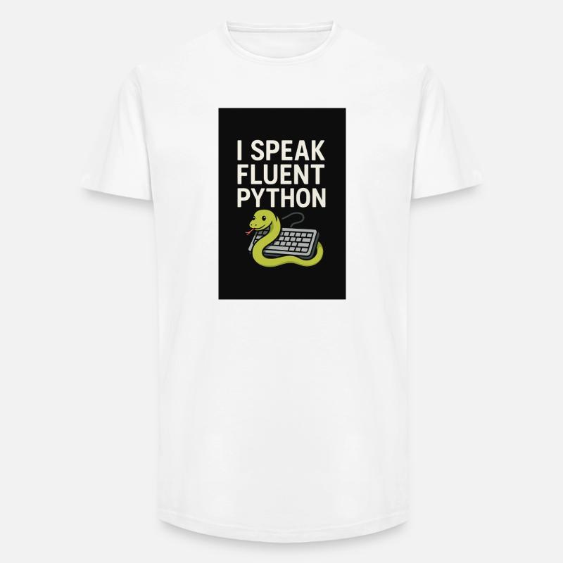 Python Coding Snake - Long Fit Men's T-Shirt - white