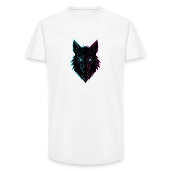 NEON FANG - Long Fit Männer T-Shirt - Weiß - Vorne - AI Model Male 185 light (185cm)