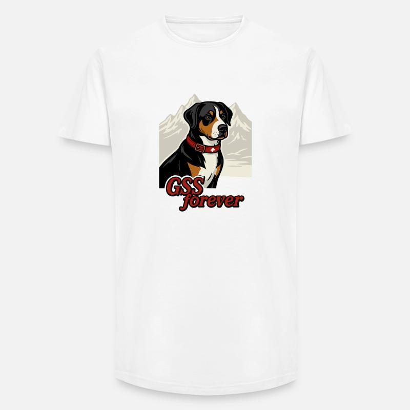 GSS forever Mountain - Long Fit Männer T-Shirt - Weiß