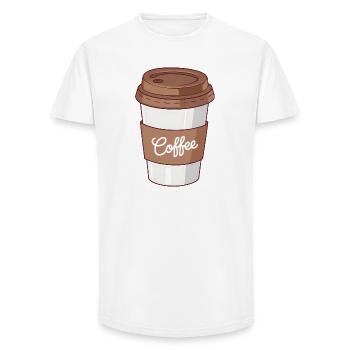 Einfache Kaffeetasse für Koffeinliebhaber - Long Fit Männer T-Shirt - Weiß - Vorne - AI Model Male 185 light (185cm)
