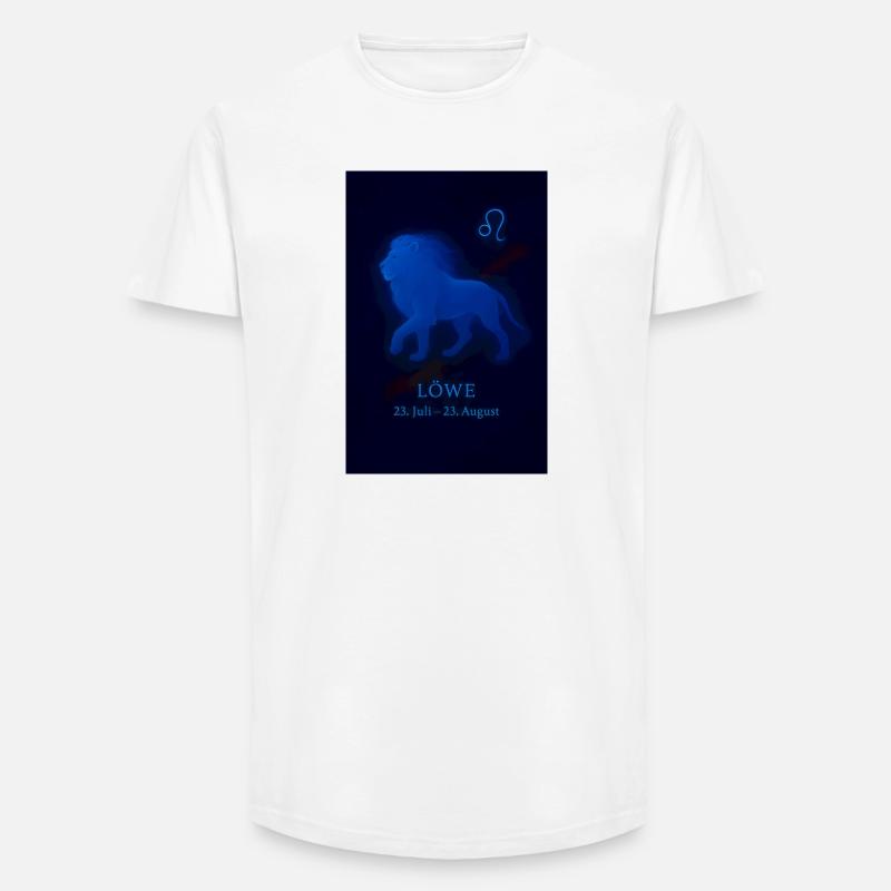 Löwe Sternzeichen 23.07. – 22.08. Neon Design  - Long Fit Männer T-Shirt - Weiß