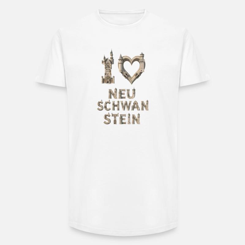 I Love Neuschwanstein – Castle Architecture - Long Fit Männer T-Shirt - Weiß
