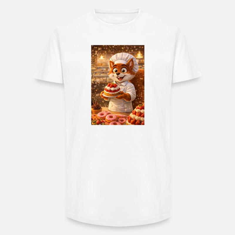Herr l'écureuil Konditor, Gourmetatmosphäre - Long Fit Männer T-Shirt - Weiß