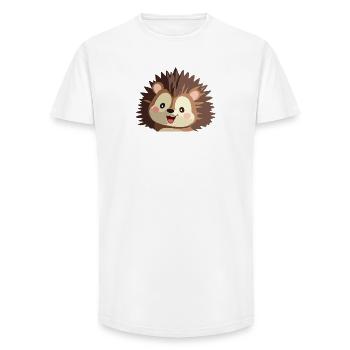 Kuscheliger Igelgrafik - Long Fit Männer T-Shirt - Weiß - Vorne - AI Model Male 185 light (185cm)
