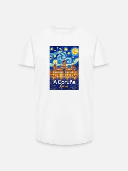 A Coruna Spain - Long Fit Männer T-Shirt - Weiß