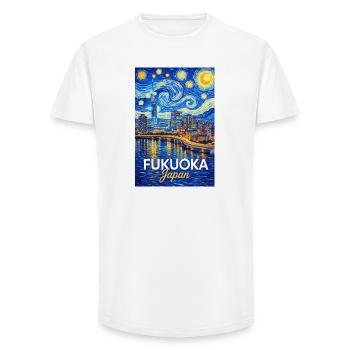 Fukuoka, Japan - Long Fit Männer T-Shirt - Weiß - Vorne - AI Model Male 185 light (185cm)