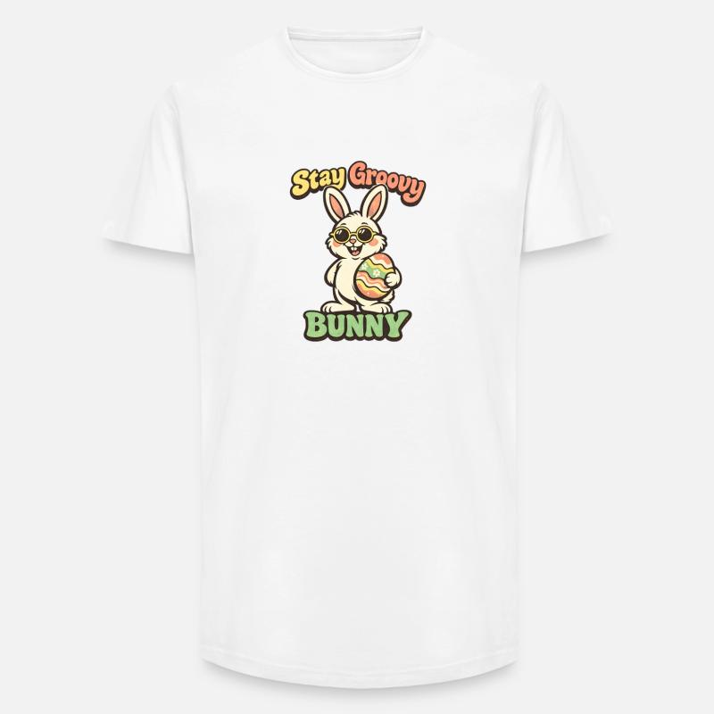 Stay Groovy Bunny Easter Easter Bunny - Long Fit Men's T-Shirt - white