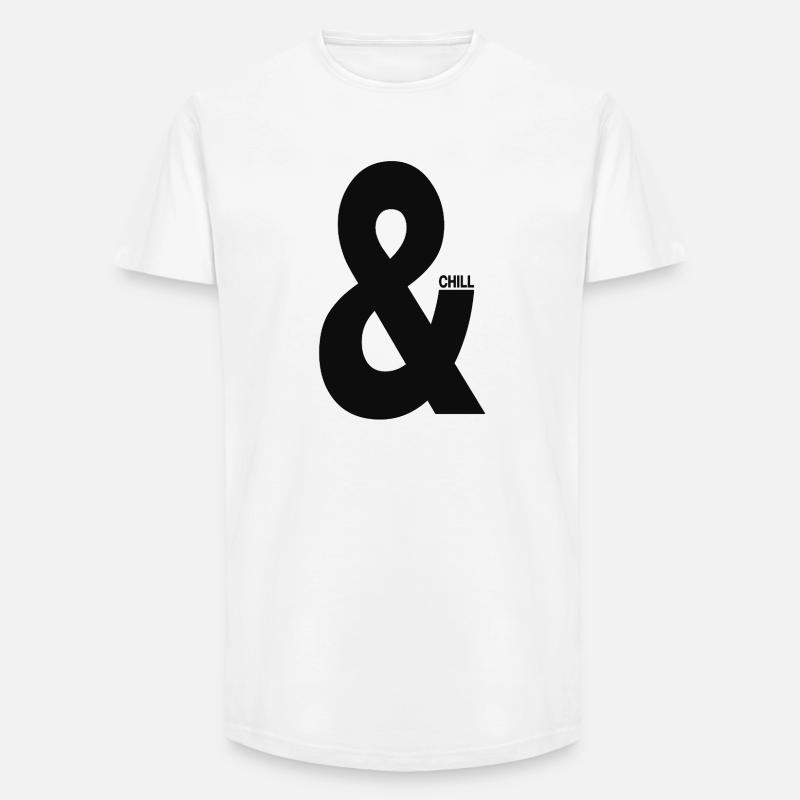 E & Chill Tipografia Minimale - T-shirt uomo a vestibilità lunga - bianco
