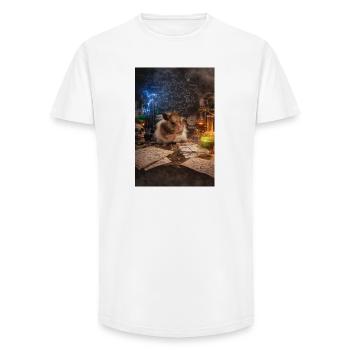 Chico11: Mad Scientist - Long Fit Men's T-Shirt - white - Front - AI Model Male 185 light (185cm)