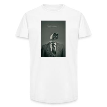 The Observer Minimal Surveillance Art Poster - Long Fit Men's T-Shirt - white - Front - AI Model Male 185 light (185cm)