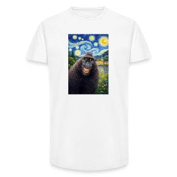 Macaque Starry Night - Long Fit Men's T-Shirt - white - Front - AI Model Male 185 light (185cm)