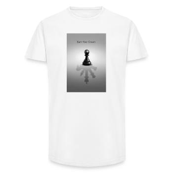 Earn Your Crown Minimal Mindset Design - Long Fit Männer T-Shirt - Weiß - Vorne - AI Model Male 185 light (185cm)