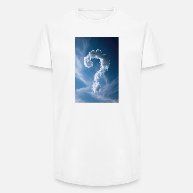 Cloud Question Mark Sky - Long Fit Men's T-Shirt - white