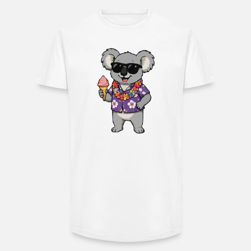 Koala Hawaii Eis - Long Fit Männer T-Shirt - Weiß