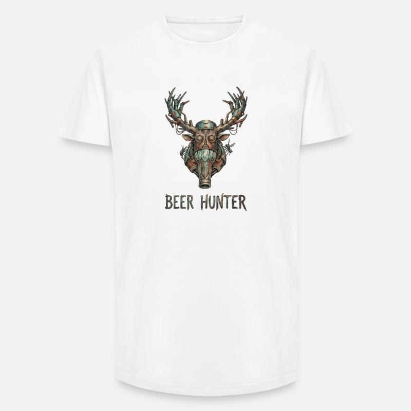 Steampunk-Bierjäger - Long Fit Männer T-Shirt - Weiß