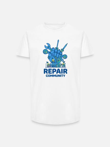 Cultuur van gereedschappen van de reparatiegemeenschap - Heren T-shirt met lange pasvorm - wit